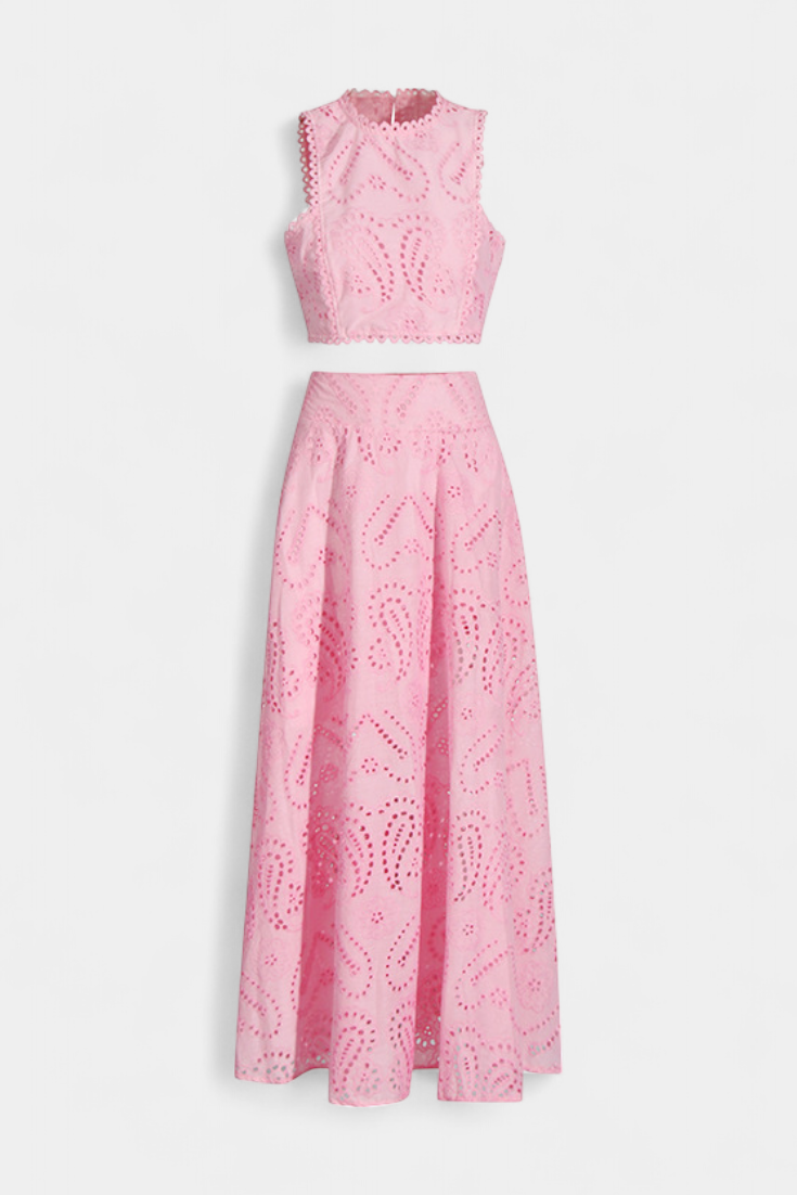 Danitza | Conjunto Romántico de Encaje Floral Calado